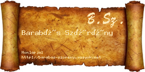 Barabás Szörény névjegykártya